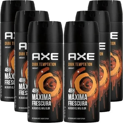 6 Pack Axe Body Spray Dark Temptation 5 Oz Each