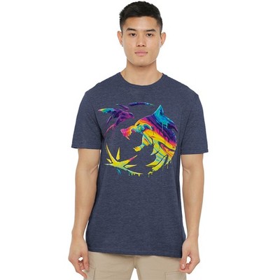 The Witcher Rainbow Paint Crest Unisex T-Shirt S-3XL, Navy