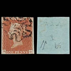 7269 GB SG8 1d Red. BS28sa. Plate 39. "RD" 1841. Sc#3 Mi3Ib. 4 Margins. C£100