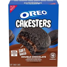 OREO Cakesters Double Chocolate Soft Snack Cakes Pack of 5 Individually Wrapped