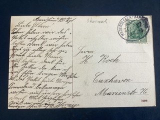 AK Oesby Bahnpost Hadersleben Aarösund 1913 Schleswig Germania