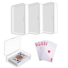 4 Pcs Playing Card Cases, Clear Plastic Card Deck Box, Plastic Trading Card S...
