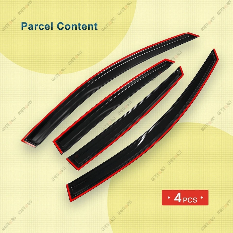 For 2007-2012 Nissan Altima JDM Style Window Visors Vent Rain Guards Black - Image 2 of 4