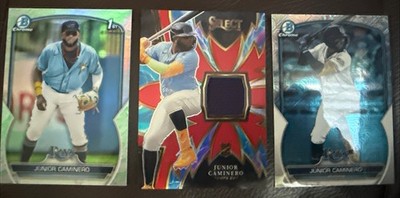 Junior Caminero (3) #d LOT(RC) 1st Bowman LUNAR Refractor, SELECT Patch/99, Mojo