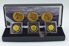 Indian Chiefs Set in Gold 3 X 1/1000 Oz 999 Gold Coins 12 Dollars Liberia