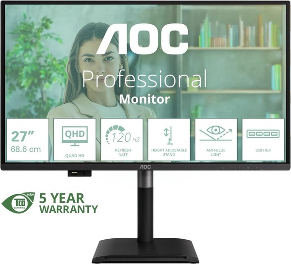 AOC Q27P4U 27 Zoll Wqhd IPS Panel 16:9 120 Hz Monitor-image