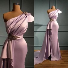 Mermaid Mother Of The Bride Dresses One Shoulder With Crystal Belt Prom Gowns