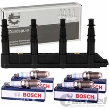 Bobine D'Allumage + Bosch Bougies Convient pour Citroen C3 C4 Peugeot 206 307