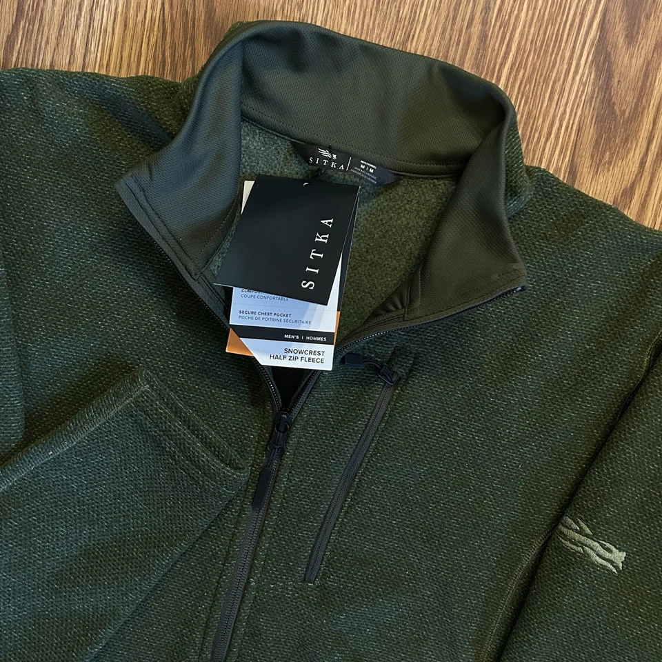 Suéter polar SITKA Snowcrest media cremallera ~ para hombre M ~ verde brezo ~ bolsillo ~ 600407-HEMH Foto 4 de 4