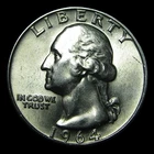 1964-D Silver Washington Quarter Dollar ---- Unc Coin ---- #PP733