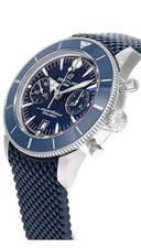 New Breitling SuperOcean Heritage B01 42 Blue Rubber Mens Watch AB0156161C1S1 6