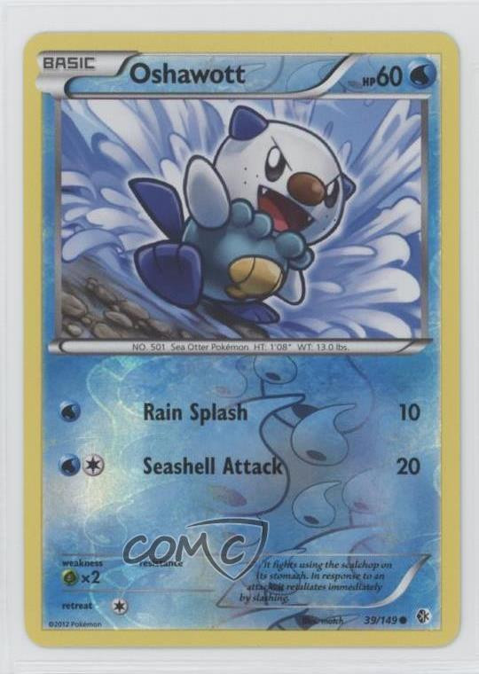 2012 Pokemon Black & White - Boundaries Crossed Reverse Foil Oshawott #39 0dk