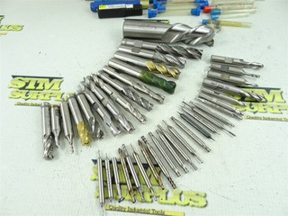 LOT OF 42 ASSORTED HSS & HSCO END MILLS 1/32" TO 1" DIA PUTNAM CLEVELAND