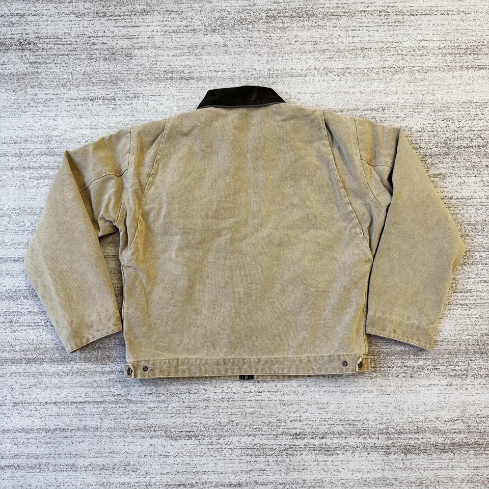 Chaqueta de Trabajo Carhartt Vintage Tostado/Beige J97 Detroit Forrada de Vellón Hombres | Talla Mediana Foto 2 de 4