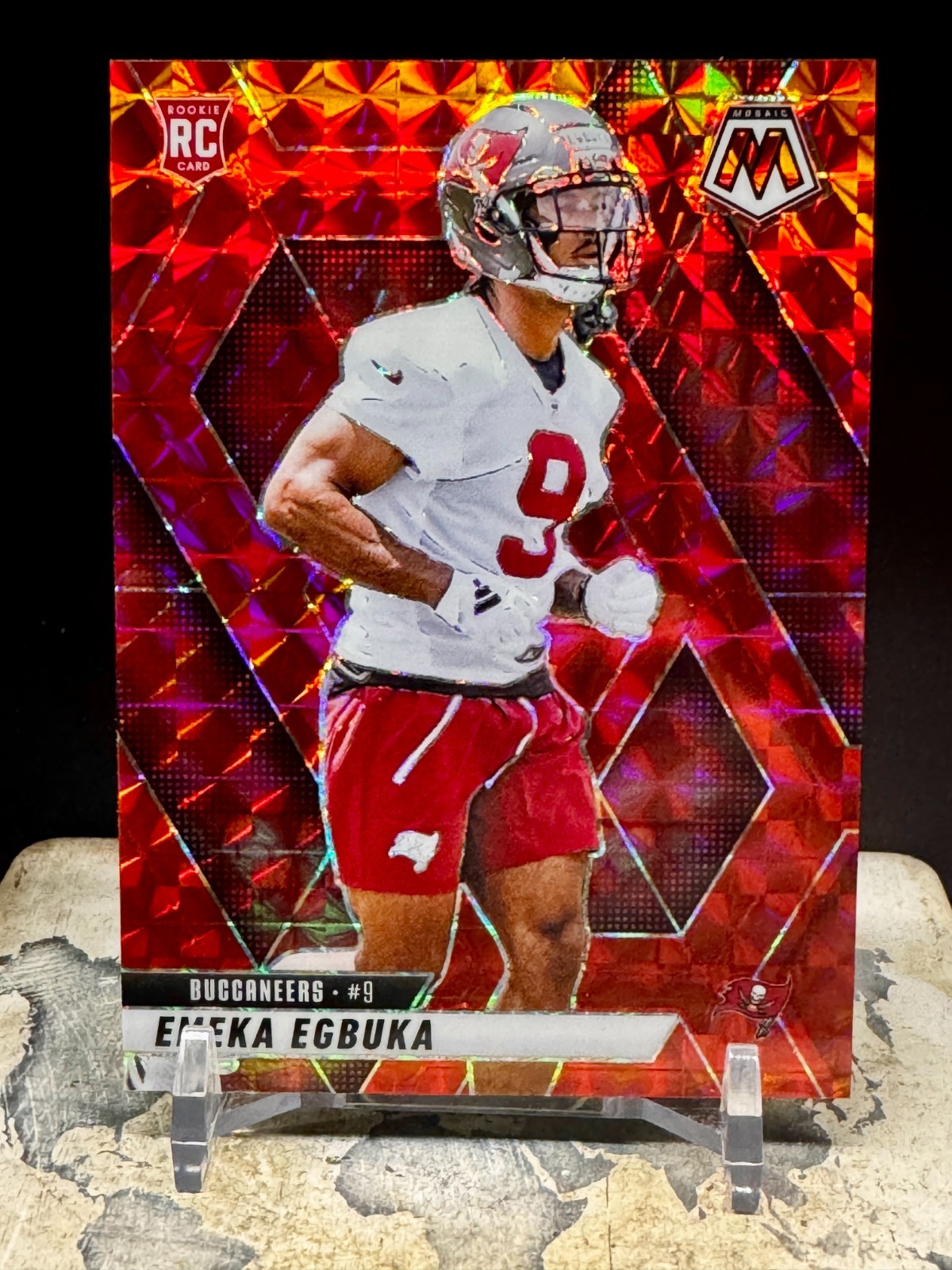 2025 Panini Mosaic - EMEKA EGBUKA ROOKIE MOSAIC RED PRIZM 376 RC COLOR MATCH!
