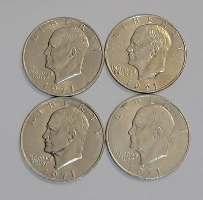1971-D $1 Eisenhower Clad Dollar Lot Of 4 SEE PHOTOS FOR BEST CONDITION
