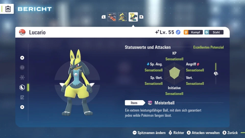 NINTENDO Shiny Lucario - 6IV/DV - Pokemon Legenden ZA - Legends ZA