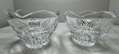 Cristal d'Arques Ancona 24% Lead Crystal 2 Taper & Votive Candle Holders MIB