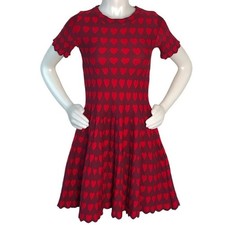 RED & PURPLE HEART SHORT SLEEVE STRETCH DRESS