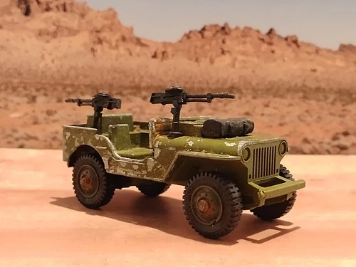 Vintage Dinky 612 Commando Jeep  British Army Military Die-Cast 1:32 M38 1973