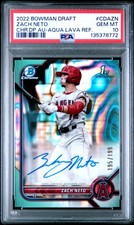 2022 BOWMAN DRAFT CHROME DP AUTOS #CDAZN ZACH NETO 195/199 PSA 10 AUTO