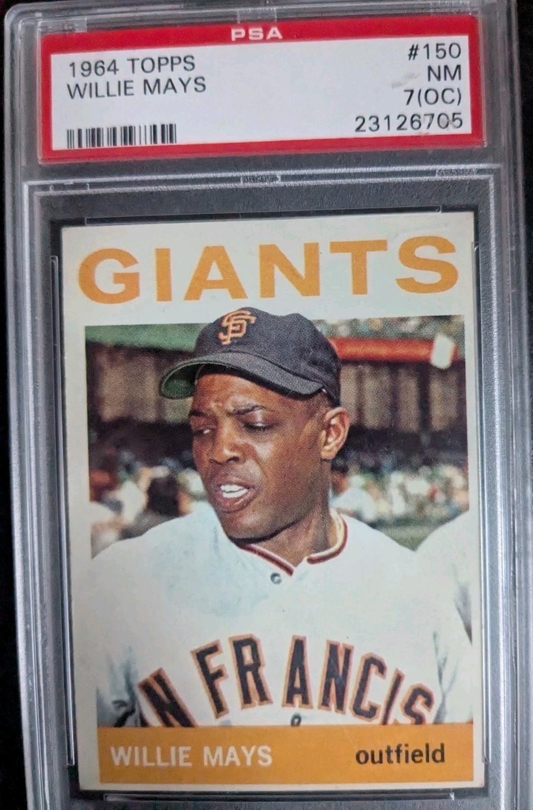 1964  TOPPS  WILLIE  MAYS  #  150    PSA  7