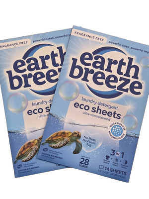 Lot Of 2 - Earth Breeze Laundry Detergent Sheets Fragrance-Free Eco Sheets