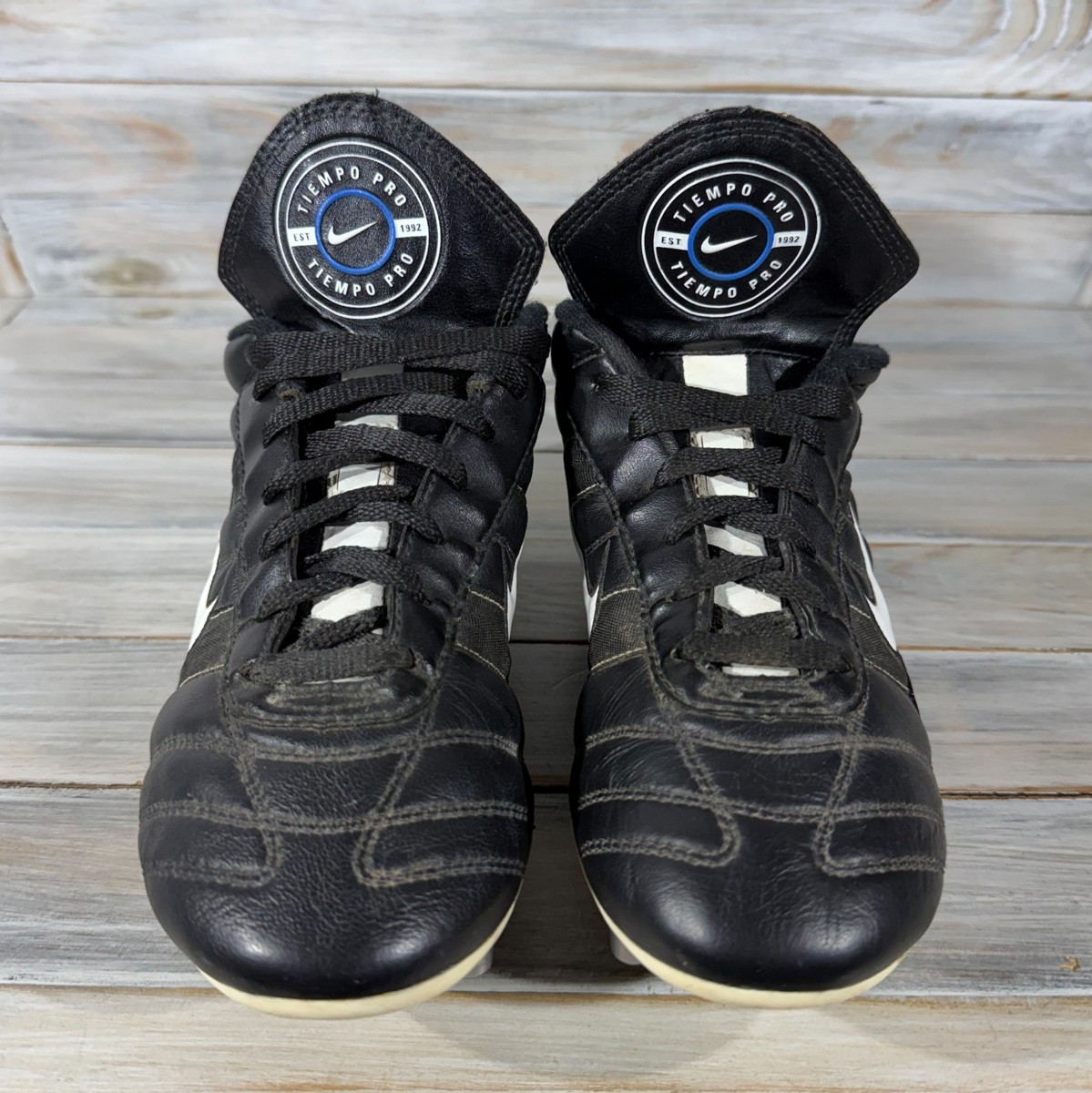 Vintage NIKE Tiempo Pro 1992 SG Men's Football Boots Black Very