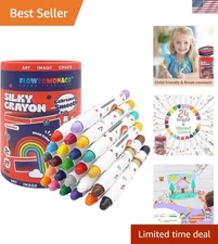 Flower Monaco 24 Color Silky Crayon Set - Safe & Washable for Toddlers