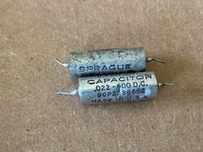 2 Vintage .022 uf 600v Sprague 96P Vitamin Q Guitar or Amp Tone Capacitors