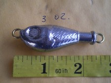 50 PCS. FISH HEAD FLUKE JIG, 3 OZ. INLINE STYLE, UNPAINTED