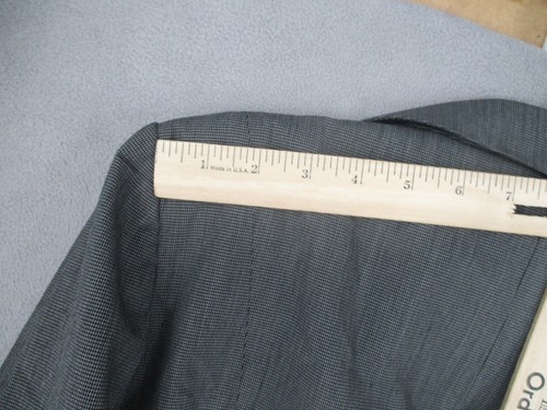 Cue Blazer Womens 12 Grey Button Pockets Coat The City Work Office V Neck - Picture 17 of 19