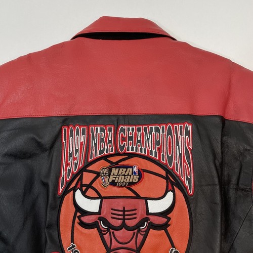 Vintage Chicago Bulls Leather Jacket Jeff Hamilton Coat Adult Sz Medium NWT READ - Picture 10 of 23