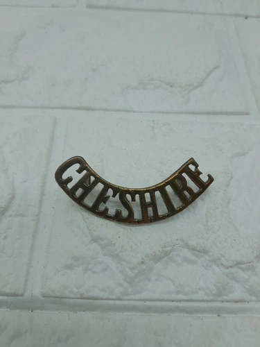Cheshire Regiment Shoulder Title Badge  51mm Long Hex Lugs WW1 WW2 #2