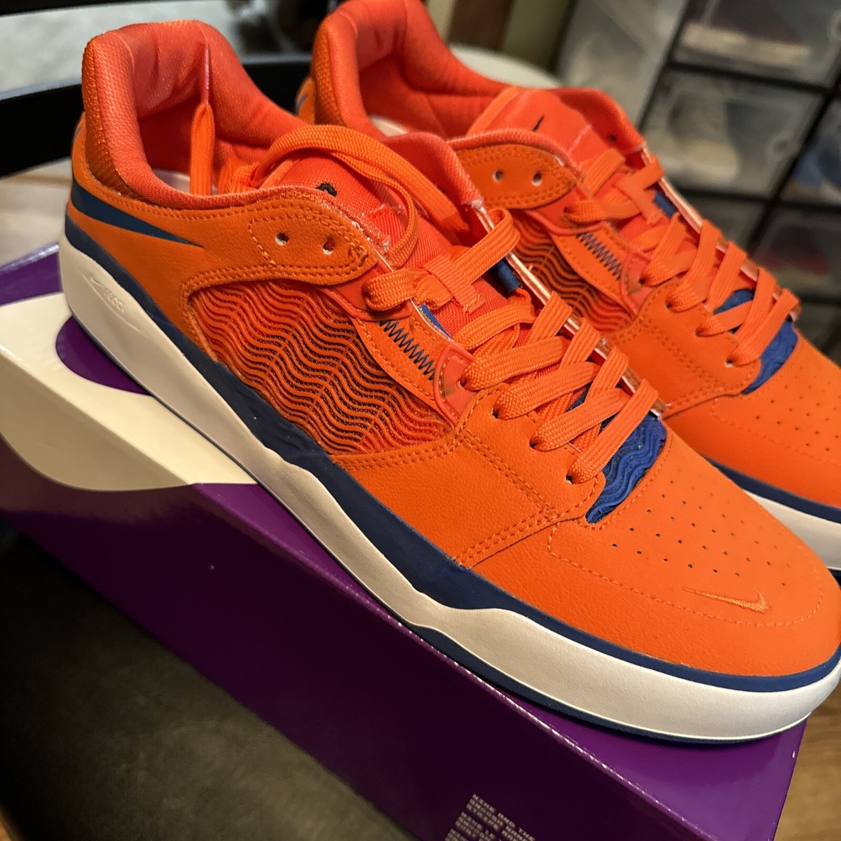 Nike SB Ishod PRM Skate Shoes, Orange Blue Jay, DZ5648-800  display picture 1