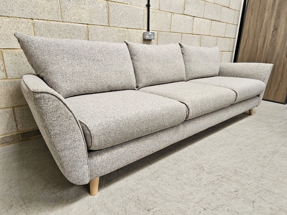 DFS Grand Designs Edinburgh Mid Century Modern Grand Sofa In Light
