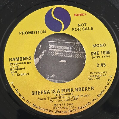 Ramones- Sheena Is A Punk Rocker b/w I Don't Care, 7