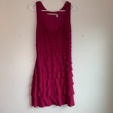 Chelsea & Violet Raspberry Tiered Ruffle Mini Dress Size Large