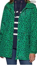 Qvc Joules Brookside Green / Navy Leopard Bee Print Coat Size 12 40 Inch Chest