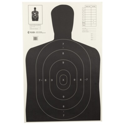 Action Target B-27E Economy Target Black Silhouette 23'' x 35''  100 Per Box