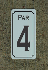 Par 4 Metal Sign for Golf Course Club Driving Range Pro Shop Bar