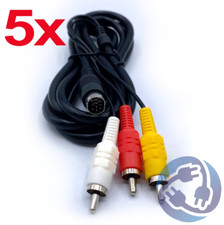 LOT 5X Audio Video AV Composite Cable Cord for Sega Saturn RCA A/V
