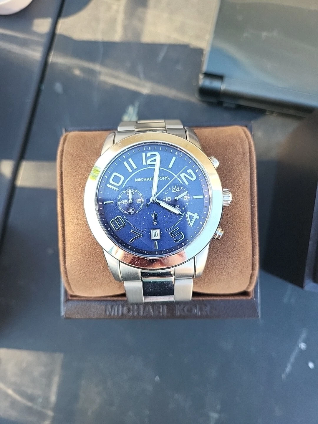 Orologio da uomo Michael Kors MK8329 Mercer cronografo blu (CON SCATOLA ORIGINALE)