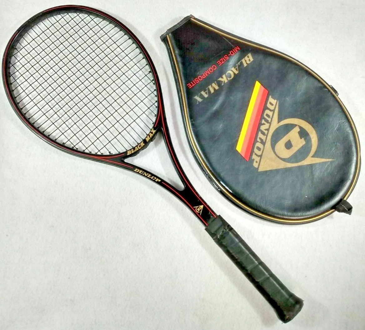 Vintage DUNLOP BLACK MAX Midsize Composite Tennis Racket