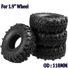 4 x 110MM Tire Tyre w/ Foam for RC 1/10 1.9" Wheel Rim SCX10 D90 TRX-4 Crawler