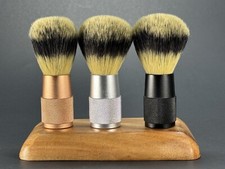 Shaving lather Brush for Men Women Faux Badger Vegan Hair Travel Metal Handle