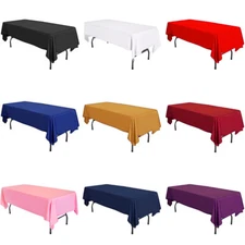 58" x 126" Lamour Satin Rectangular Seamless Tablecloth Wedding Table Cover