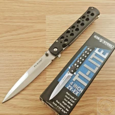 Cold Steel Ti-Lite Folding Knife 4" Satin Plain Blade, Zy-Ex Handles