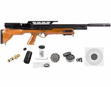 Hatsan BullBoss Wood QE .22 Cal PCP Side Lever Air Rifle w/ Targets and Pellets