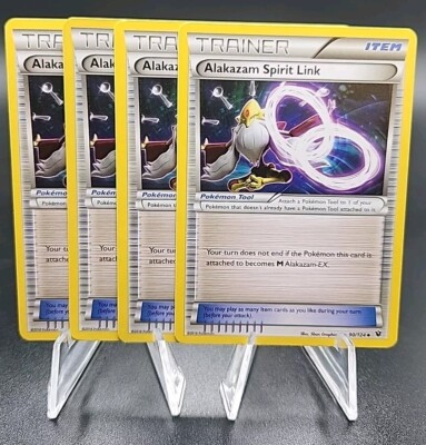 X4 Alakazam Spirit Link 90/124 XY Fates Collide Pokemon Card Trainer Playset